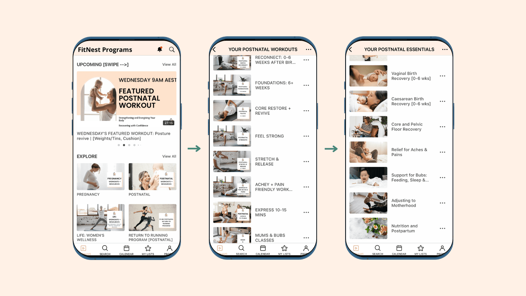 Postnatal Pilates FitNest Mama Mobile App Screenshot